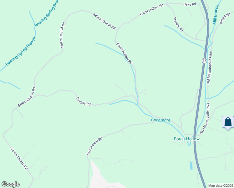 map of restaurants, bars, coffee shops, grocery stores, and more near 5703 Daniels Road in Knoxville