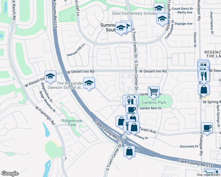 map of restaurants, bars, coffee shops, grocery stores, and more near 10791 Silver Lace Lane in Las Vegas