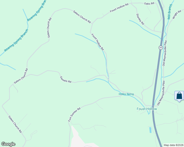 map of restaurants, bars, coffee shops, grocery stores, and more near 5703 Daniels Road in Knoxville