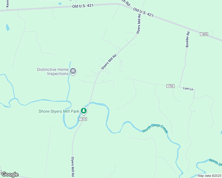 map of restaurants, bars, coffee shops, grocery stores, and more near 1028 Honeysuckle Lane in Yadkinville