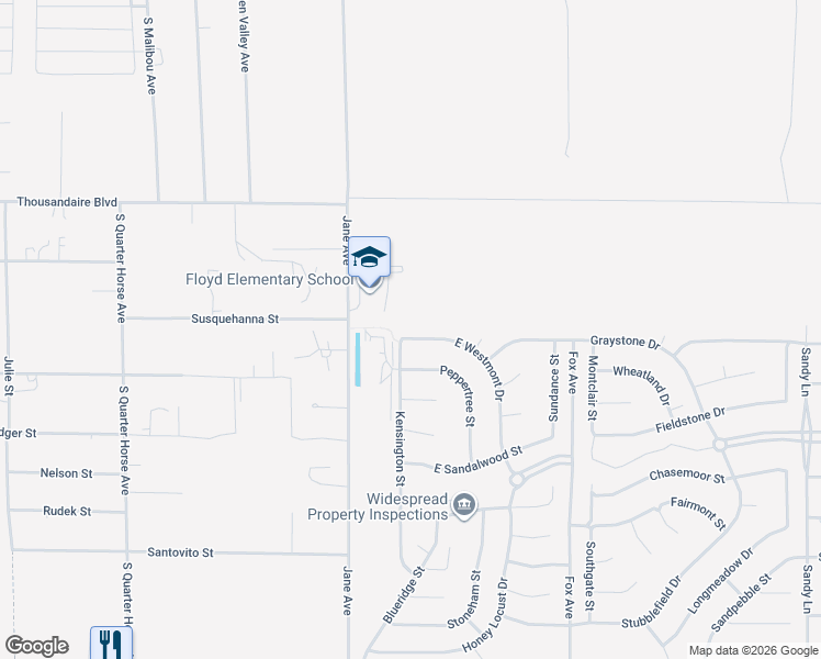 map of restaurants, bars, coffee shops, grocery stores, and more near 4600 East Westmont Drive in Pahrump
