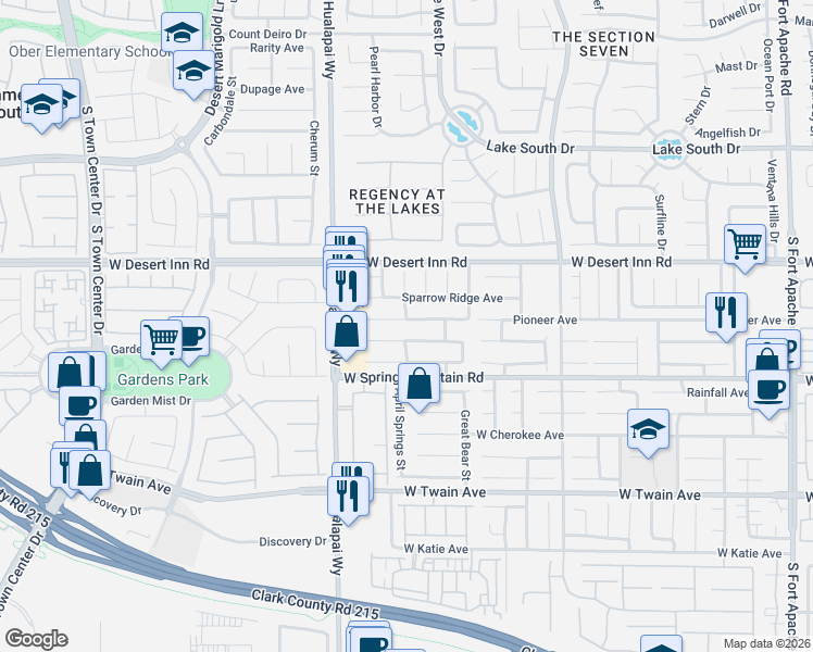 map of restaurants, bars, coffee shops, grocery stores, and more near 10074 Prairie Dove Avenue in Las Vegas