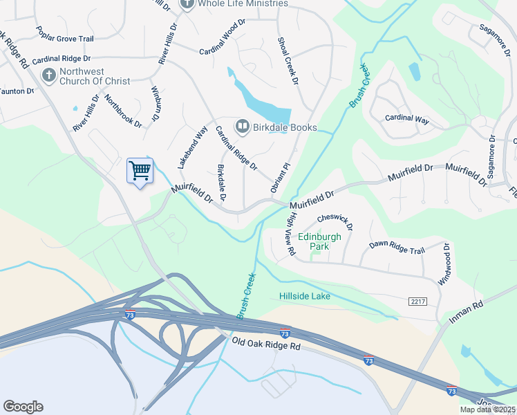map of restaurants, bars, coffee shops, grocery stores, and more near 6205 Muirfield Drive in Greensboro