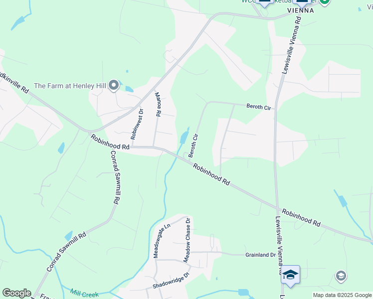 map of restaurants, bars, coffee shops, grocery stores, and more near 3531 Beroth Circle in Pfafftown