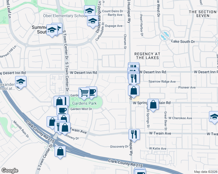 map of restaurants, bars, coffee shops, grocery stores, and more near 3432 Yellow Cove Lane in Las Vegas