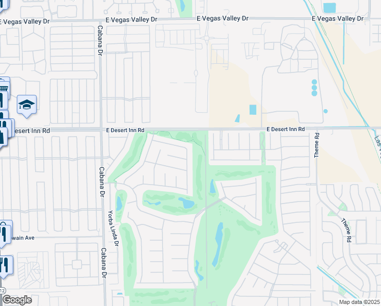 map of restaurants, bars, coffee shops, grocery stores, and more near 3388 Old Course Street in Las Vegas