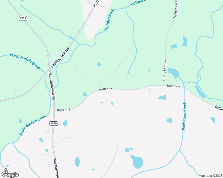 map of restaurants, bars, coffee shops, grocery stores, and more near 5876 Butler Road in Gibsonville