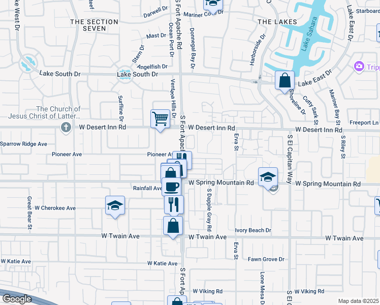 map of restaurants, bars, coffee shops, grocery stores, and more near 9361 Scenic Mountain Lane in Las Vegas