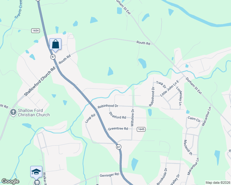 map of restaurants, bars, coffee shops, grocery stores, and more near 1869 Little John Lane West in Burlington