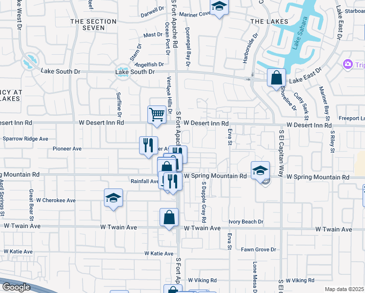 map of restaurants, bars, coffee shops, grocery stores, and more near 3320 South Fort Apache Road in Las Vegas