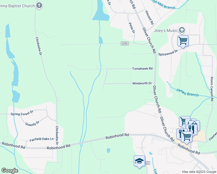 map of restaurants, bars, coffee shops, grocery stores, and more near 5764 Windworth Drive in Winston-Salem