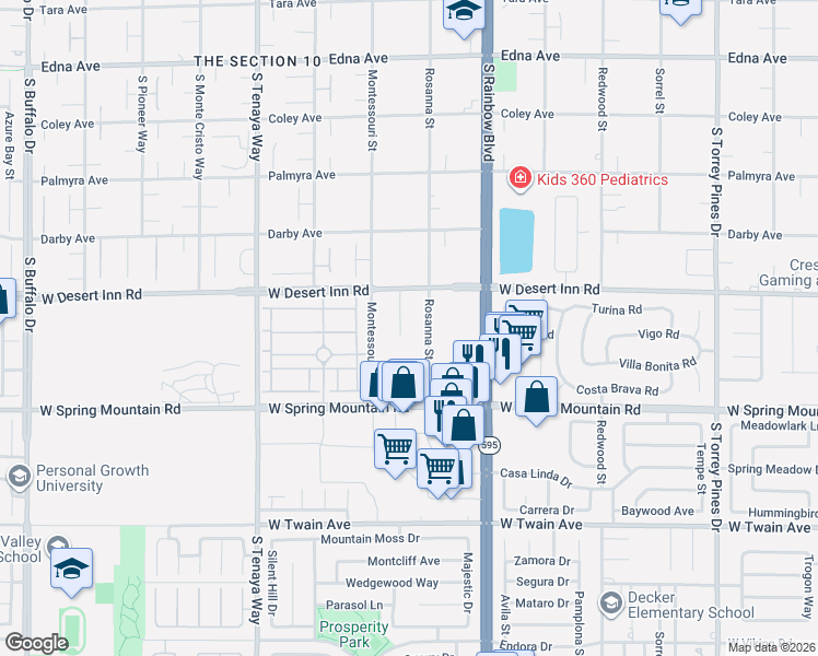 map of restaurants, bars, coffee shops, grocery stores, and more near 3370 Heavenly View Court in Las Vegas