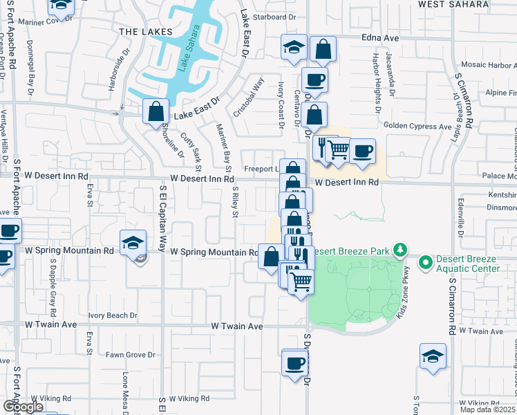 map of restaurants, bars, coffee shops, grocery stores, and more near 3370 Cave Primrose Street in Las Vegas
