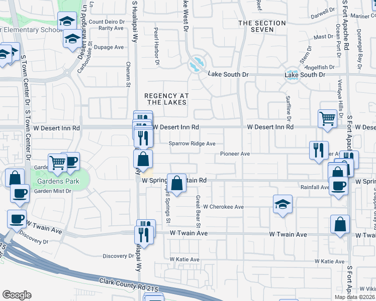 map of restaurants, bars, coffee shops, grocery stores, and more near 10008 Yellow Canary Avenue in Las Vegas