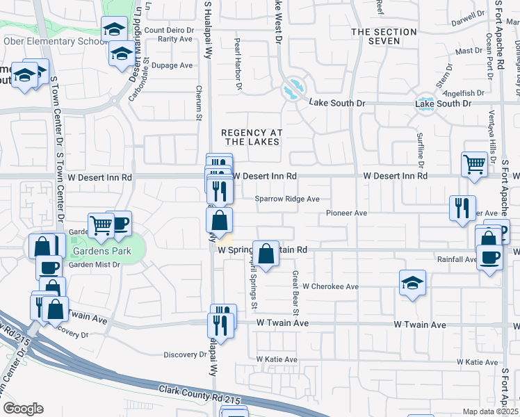 map of restaurants, bars, coffee shops, grocery stores, and more near 10068 Yellow Canary Avenue in Las Vegas