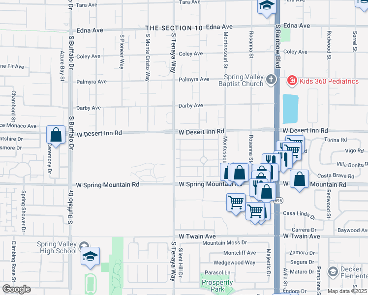 map of restaurants, bars, coffee shops, grocery stores, and more near 7306 Summer Grove Avenue in Las Vegas