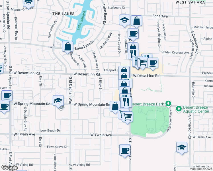 map of restaurants, bars, coffee shops, grocery stores, and more near 3376 Diego Bay Circle in Las Vegas