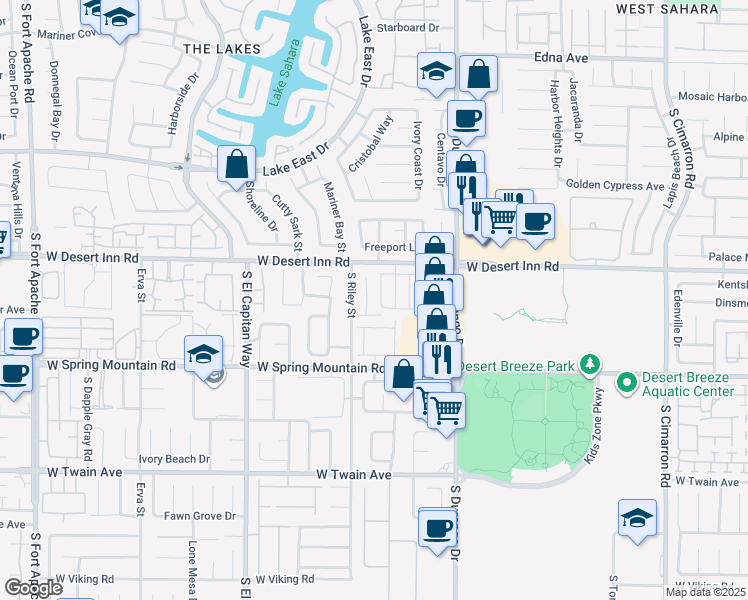 map of restaurants, bars, coffee shops, grocery stores, and more near 3376 Diego Bay Circle in Las Vegas