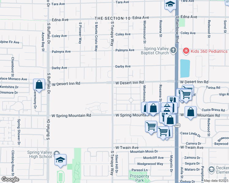 map of restaurants, bars, coffee shops, grocery stores, and more near 7308 White Bloom Avenue in Las Vegas