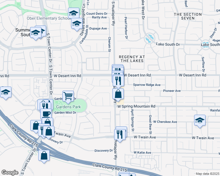 map of restaurants, bars, coffee shops, grocery stores, and more near 10231 Early Morning Avenue in Las Vegas