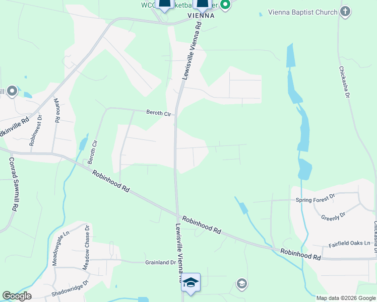 map of restaurants, bars, coffee shops, grocery stores, and more near 1516 Royal Ridge Drive in Pfafftown