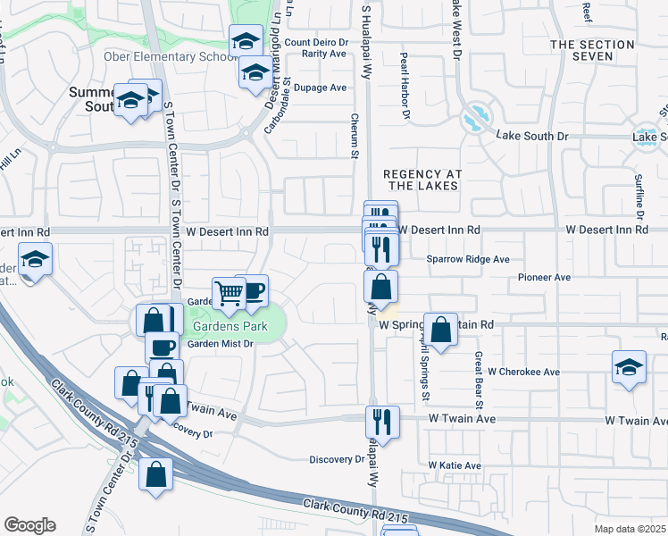 map of restaurants, bars, coffee shops, grocery stores, and more near 10267 Early Morning Avenue in Las Vegas