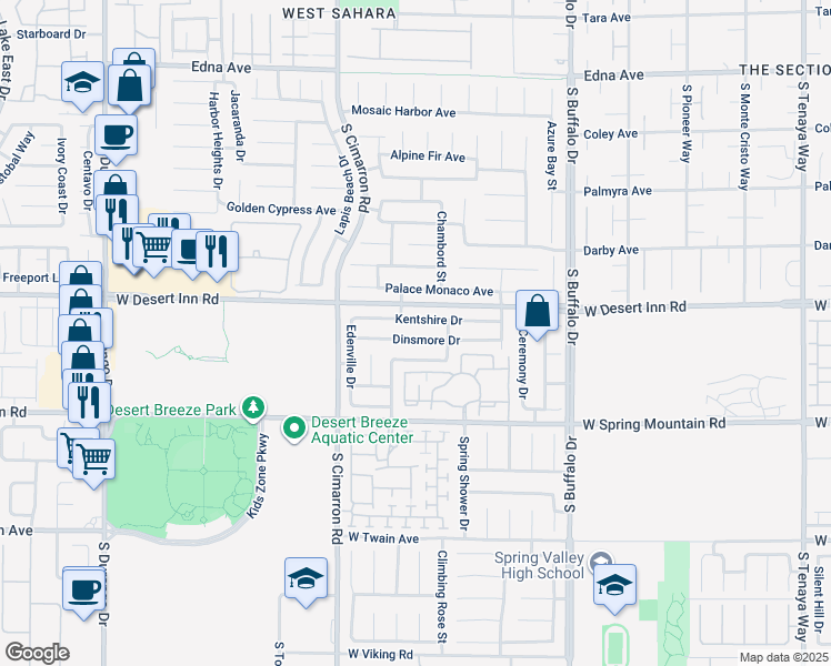 map of restaurants, bars, coffee shops, grocery stores, and more near 8088 Dinsmore Drive in Las Vegas