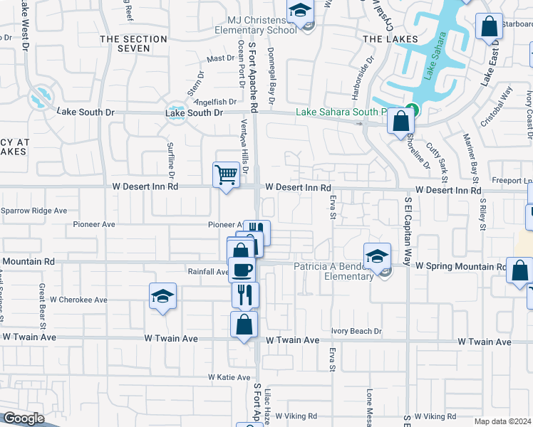map of restaurants, bars, coffee shops, grocery stores, and more near 3320 South Fort Apache Road in Las Vegas
