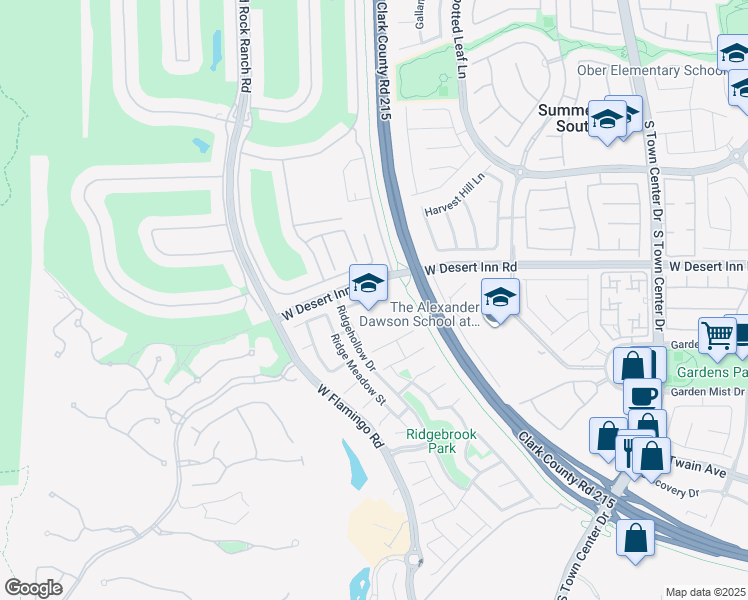 map of restaurants, bars, coffee shops, grocery stores, and more near 11175 West Desert Inn Road in Las Vegas