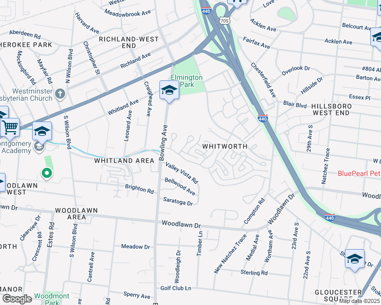 map of restaurants, bars, coffee shops, grocery stores, and more near 34 Erwin Court in Nashville