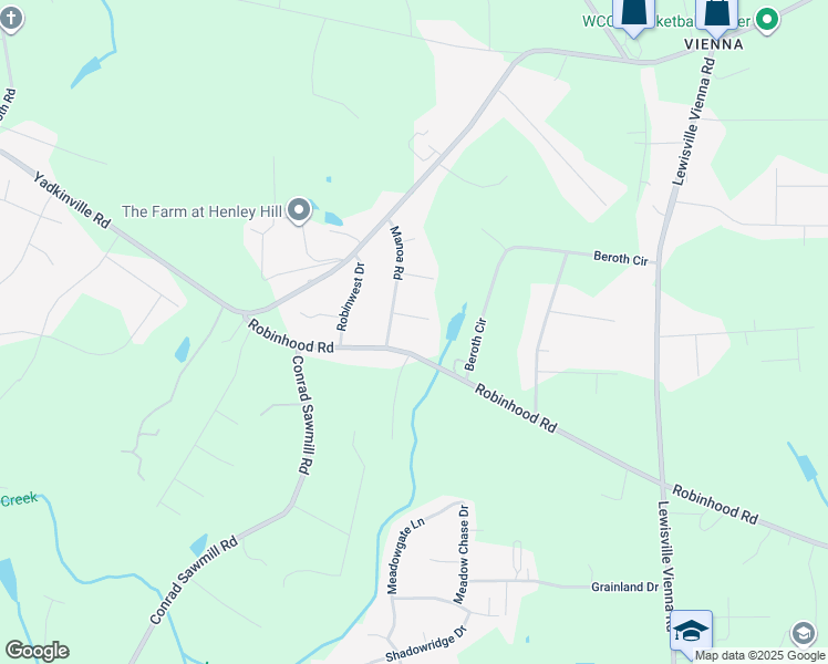 map of restaurants, bars, coffee shops, grocery stores, and more near 6770 Leward Road in Pfafftown