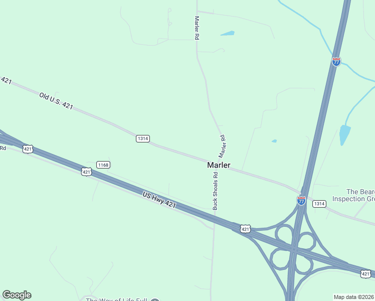 map of restaurants, bars, coffee shops, grocery stores, and more near 5332 Old U.S. 421 in Hamptonville