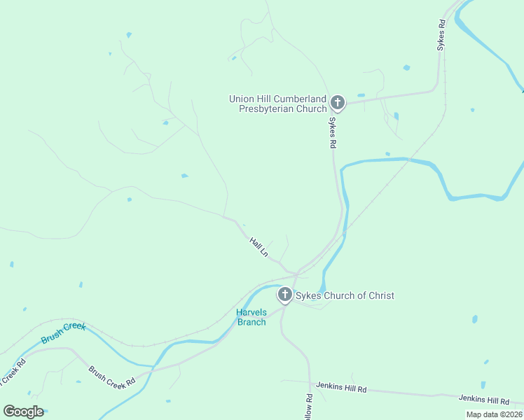 map of restaurants, bars, coffee shops, grocery stores, and more near 18 Hall Lane in Brush Creek