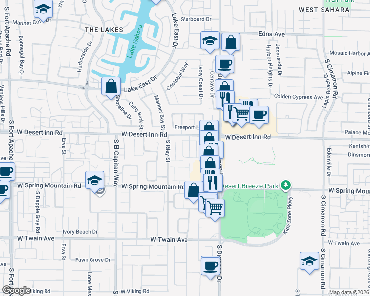 map of restaurants, bars, coffee shops, grocery stores, and more near 3326 Diego Bay Circle in Las Vegas