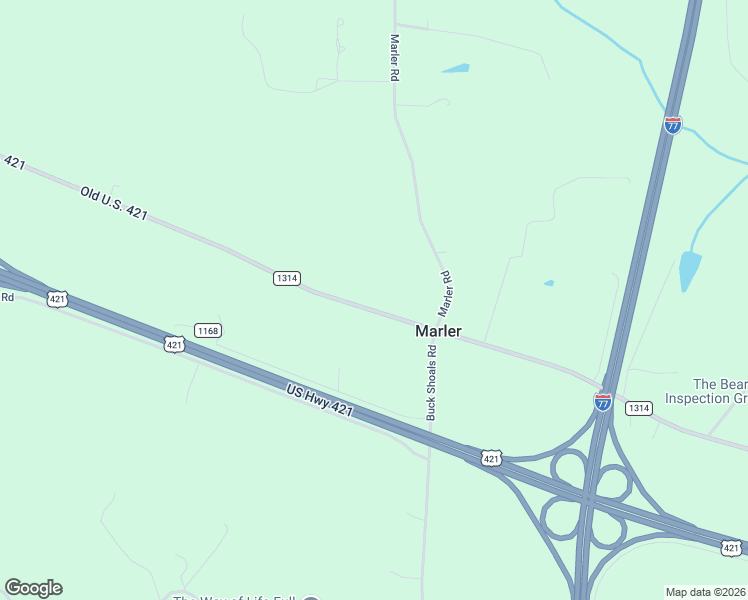 map of restaurants, bars, coffee shops, grocery stores, and more near 5332 Old U.S. 421 in Hamptonville