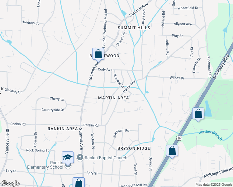 map of restaurants, bars, coffee shops, grocery stores, and more near 3628 Sharon Avenue in Greensboro