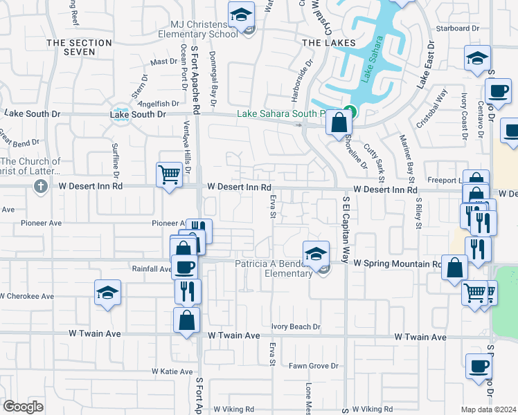 map of restaurants, bars, coffee shops, grocery stores, and more near 3327 Erva Street in Las Vegas