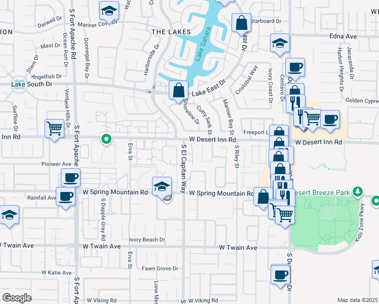 map of restaurants, bars, coffee shops, grocery stores, and more near 3332 Stacey Lyn Drive in Las Vegas
