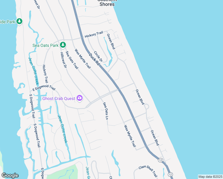 map of restaurants, bars, coffee shops, grocery stores, and more near 211 Duck Road in Kitty Hawk