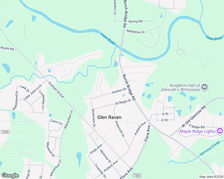 map of restaurants, bars, coffee shops, grocery stores, and more near 1247 Gordon Street in Burlington