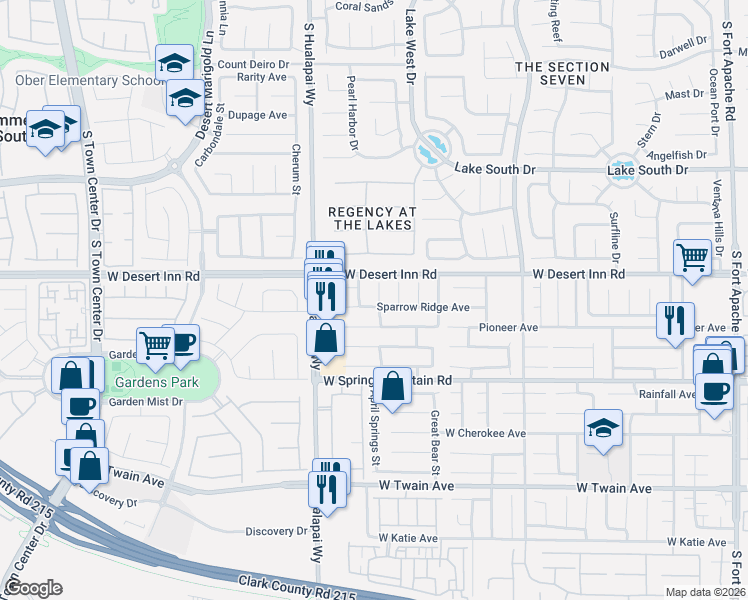 map of restaurants, bars, coffee shops, grocery stores, and more near 3345 Lark Bunting Street in Las Vegas