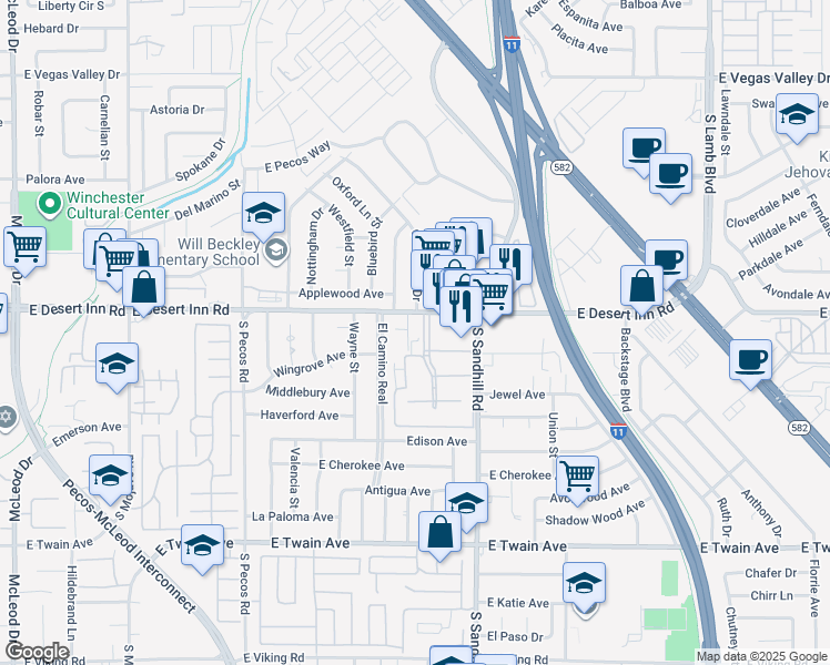 map of restaurants, bars, coffee shops, grocery stores, and more near in Winchester