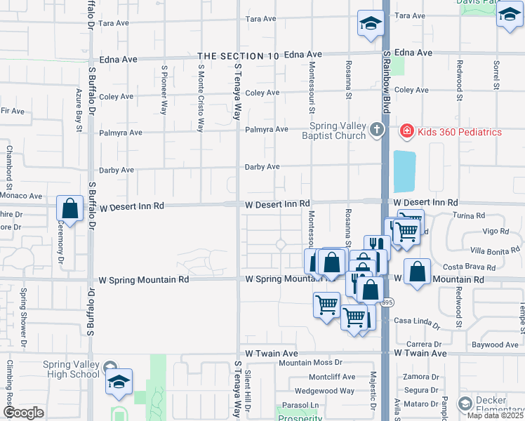 map of restaurants, bars, coffee shops, grocery stores, and more near 7308 White Bloom Avenue in Las Vegas