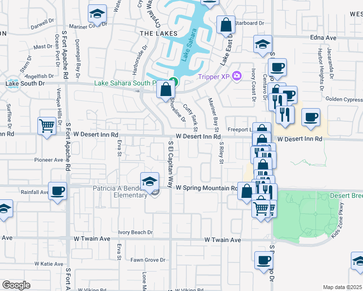 map of restaurants, bars, coffee shops, grocery stores, and more near 3332 Stacey Lyn Dr in Las Vegas