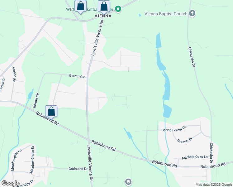map of restaurants, bars, coffee shops, grocery stores, and more near 6433 Robinhood Trace Drive in Pfafftown
