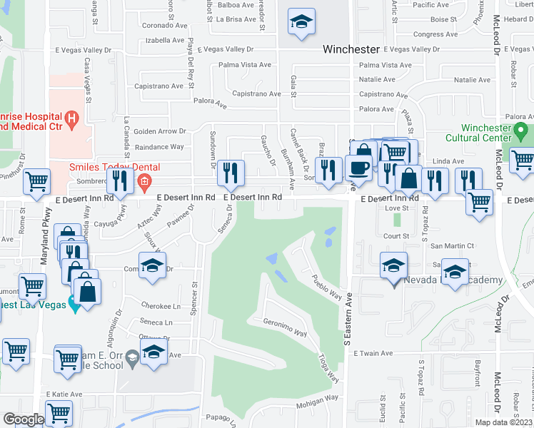 map of restaurants, bars, coffee shops, grocery stores, and more near 3338 Ayita Circle in Las Vegas