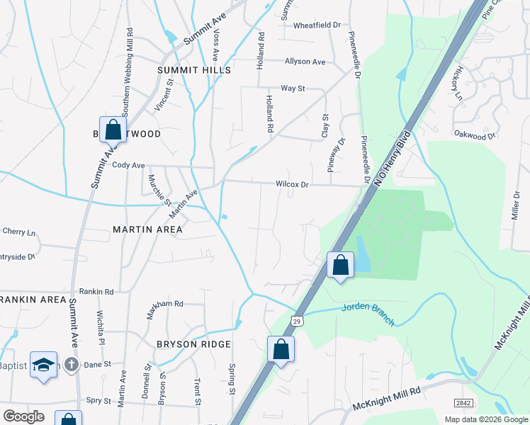map of restaurants, bars, coffee shops, grocery stores, and more near 3708 Country Ridge Road in Greensboro