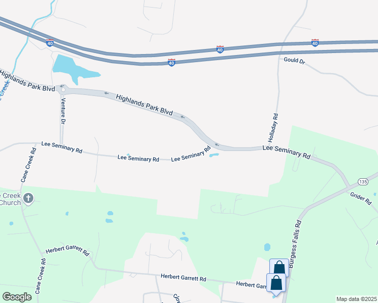 map of restaurants, bars, coffee shops, grocery stores, and more near 2111 Lee Seminary Road in Cookeville