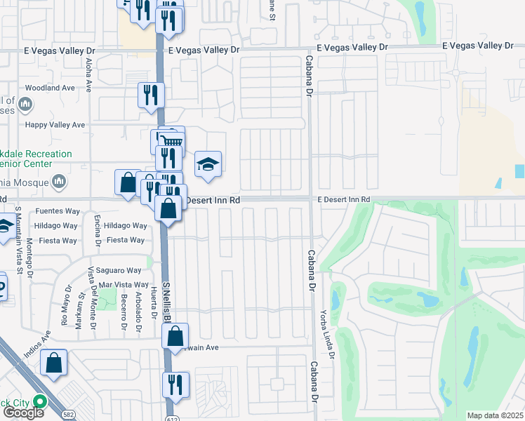 map of restaurants, bars, coffee shops, grocery stores, and more near 3307 Isle Royale Drive in Las Vegas