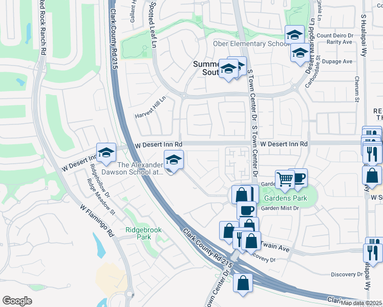 map of restaurants, bars, coffee shops, grocery stores, and more near 10865 Wallflower Avenue in Las Vegas